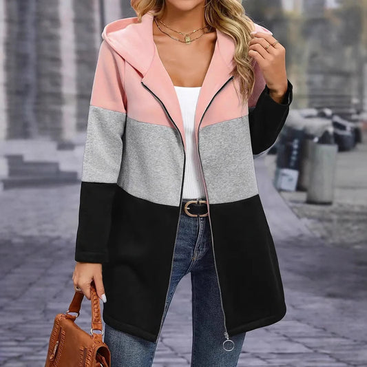 TriTone Chic Hooded Jacket