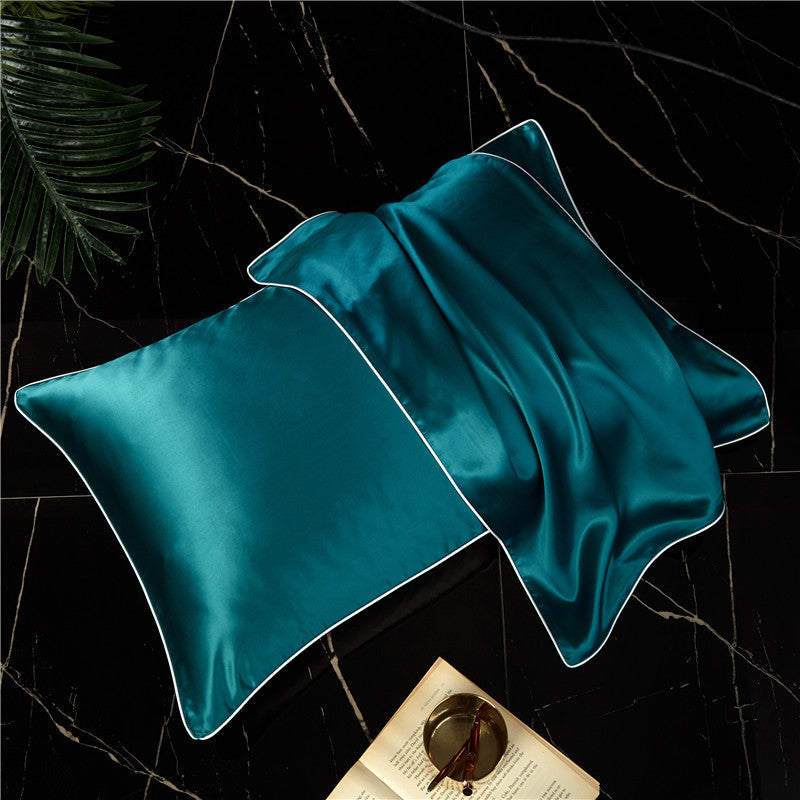 Single-Sided Solid Colo Silk Pillow Pillow Towel Cover Silk Satin