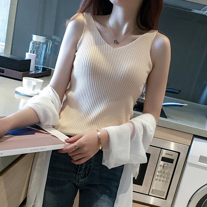 Knitted sling ice silk vest