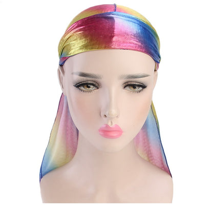 Laser simulation silk long tail pirate hat