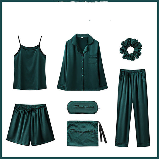 Seven-piece suit with silk outerwear