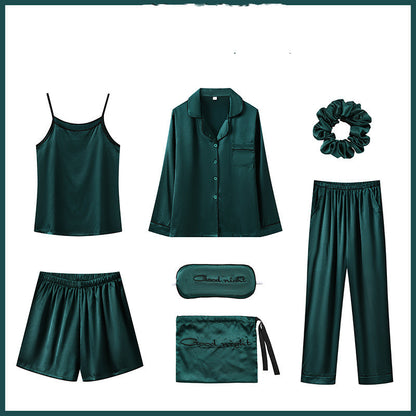 Seven-piece suit with silk outerwear