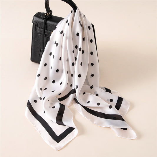 Satin bow tie bow point small silk scarf