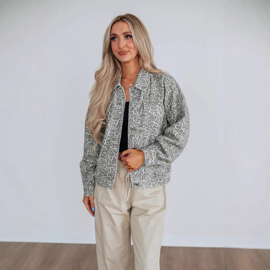 Urban Edge Printed Denim Jacket