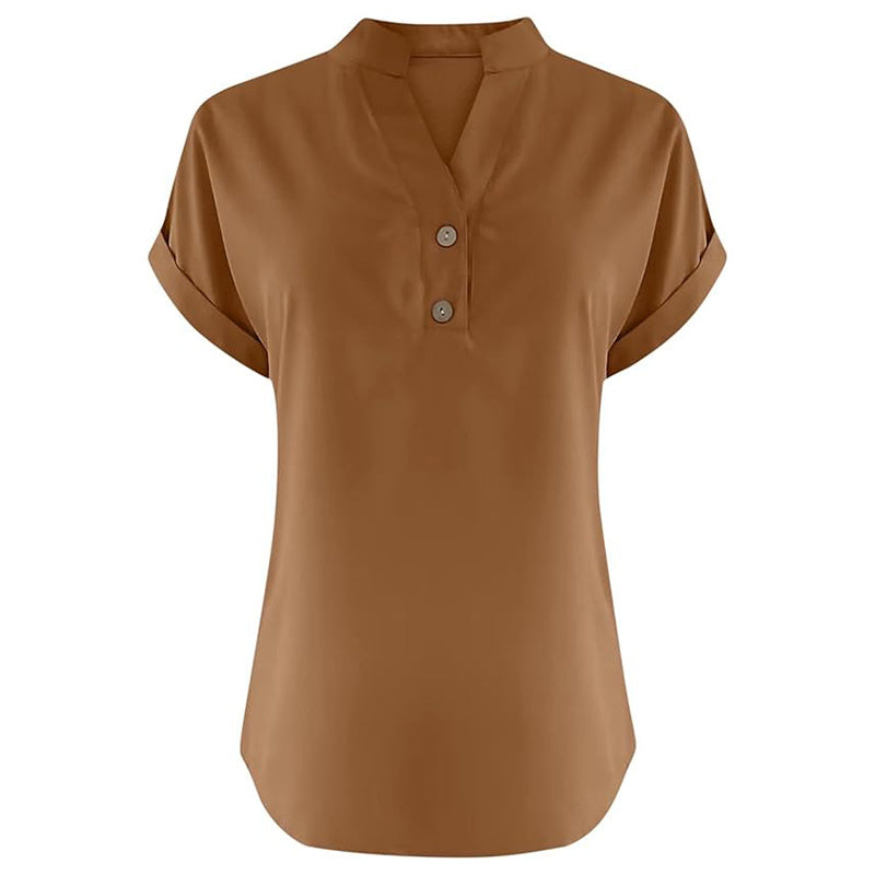 Serenelle V-Button Blouse