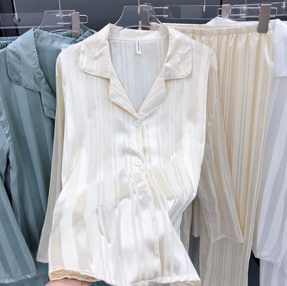 Imitated Silk Pajamas Women's Ice Silk Long Sleeve Loose Homewear