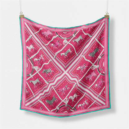 Fashion Simple Print Twill Versatile Temperament Silk Scarf