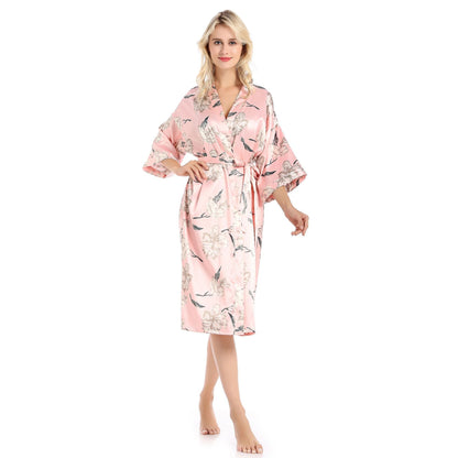 Pajamas Silk Comfortable Soft Satin Fabric At Home