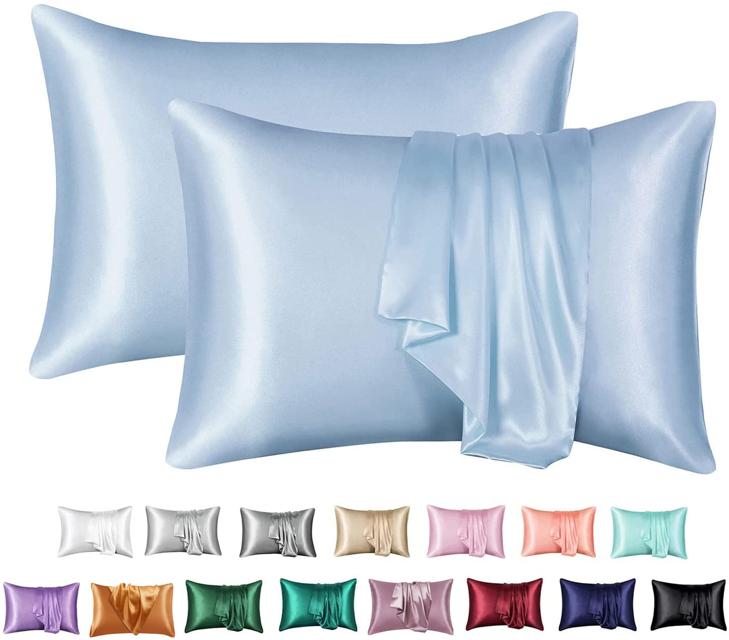 Silk-like Solid Color Pillowcase