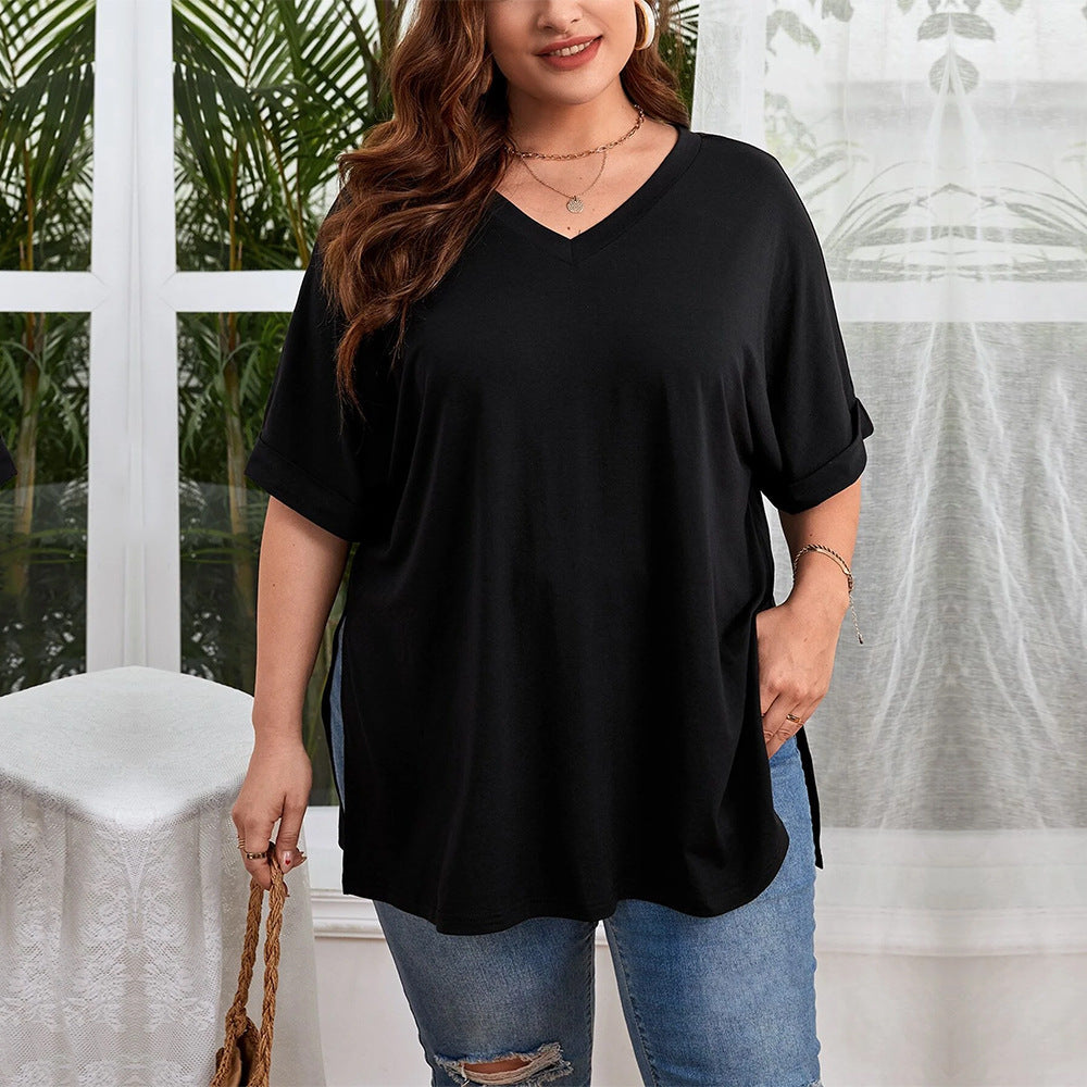 Solara Slit V-Neck Tee