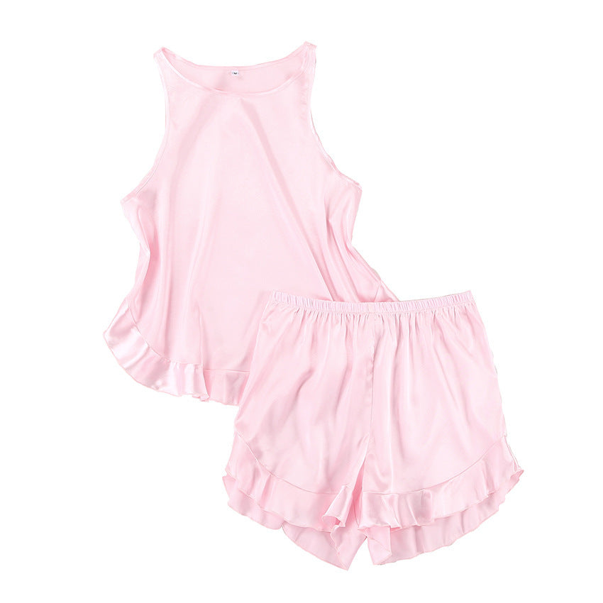 Vest Pajamas Two-piece Shorts Ice Silk