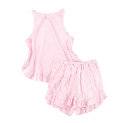 Vest Pajamas Two-piece Shorts Ice Silk