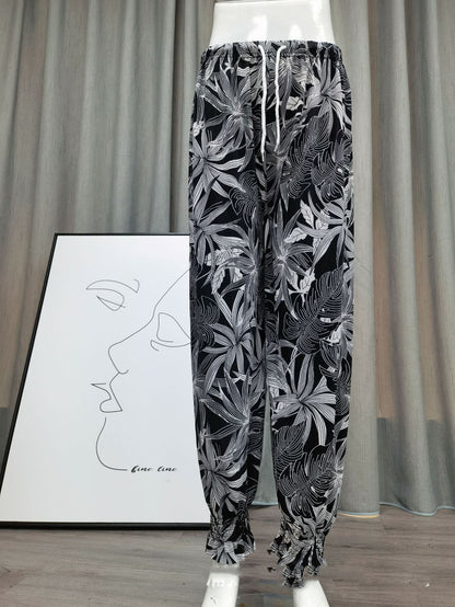 Icy Silk Loose Drawstring High Waist Bloomers