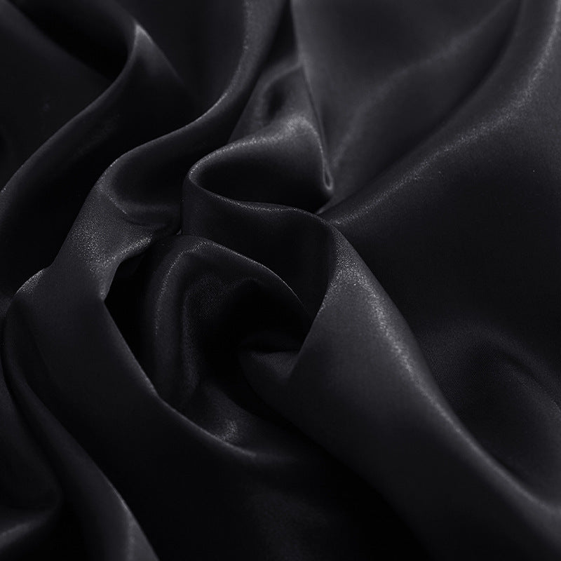 Solid Color Artificial Silk Pillow Cover Plain Zipper