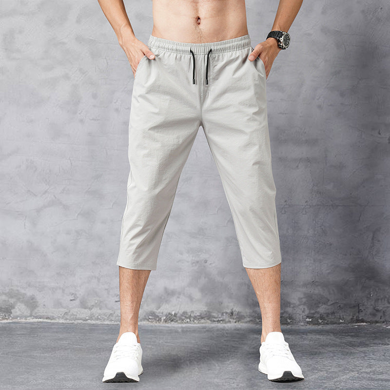 Men's Ice Silk Thin Cropped Pants Fashion