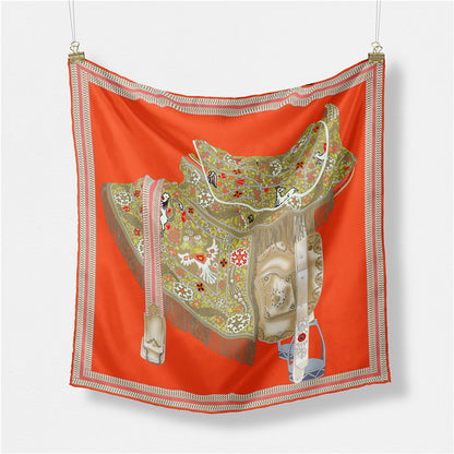 Fashion Simple Print Twill Versatile Temperament Silk Scarf