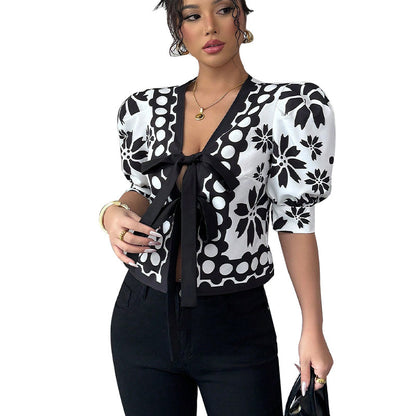 Été Fleur Lantern Sleeve Blouse
