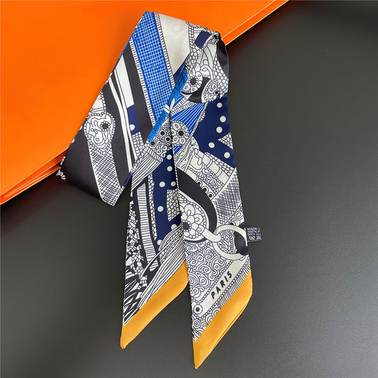 Twill Decorative Ribbon Small Silk Scarf