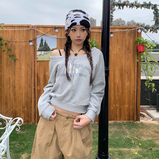 RetroScript Drawcord Crew Sweatshirt