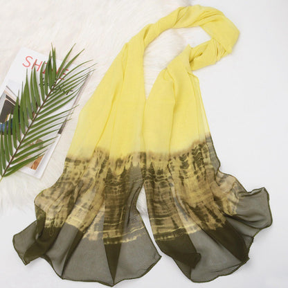 Women's Versatile Gradient Color Silk Scarf