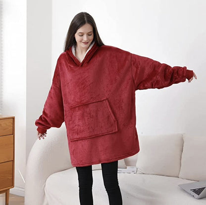 SnugHaven Fleece Nightgown Hoodie