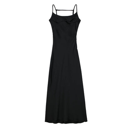 Silk Satin Suspender Elegant Women's Dress