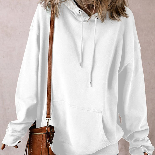 EaseFit Solid Drawstring Hoodie