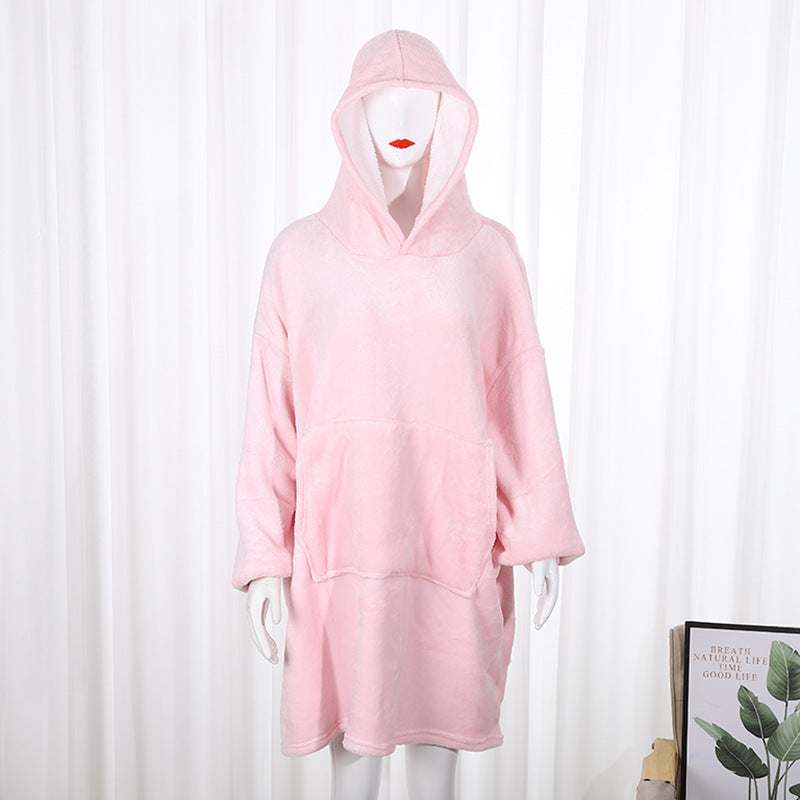 SnugHaven Fleece Nightgown Hoodie