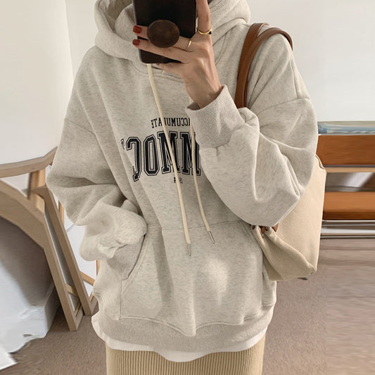 KoriScript™ Casual Letter Print hoodie