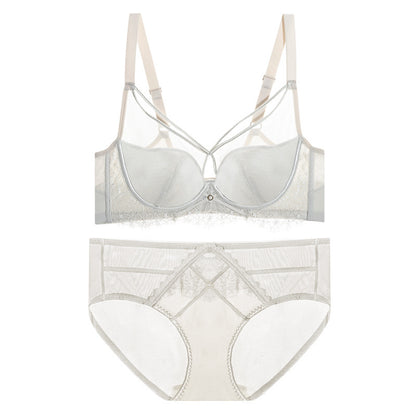 Women's Crystal Glasses Silk Thousand-hole Thin Cup Bra