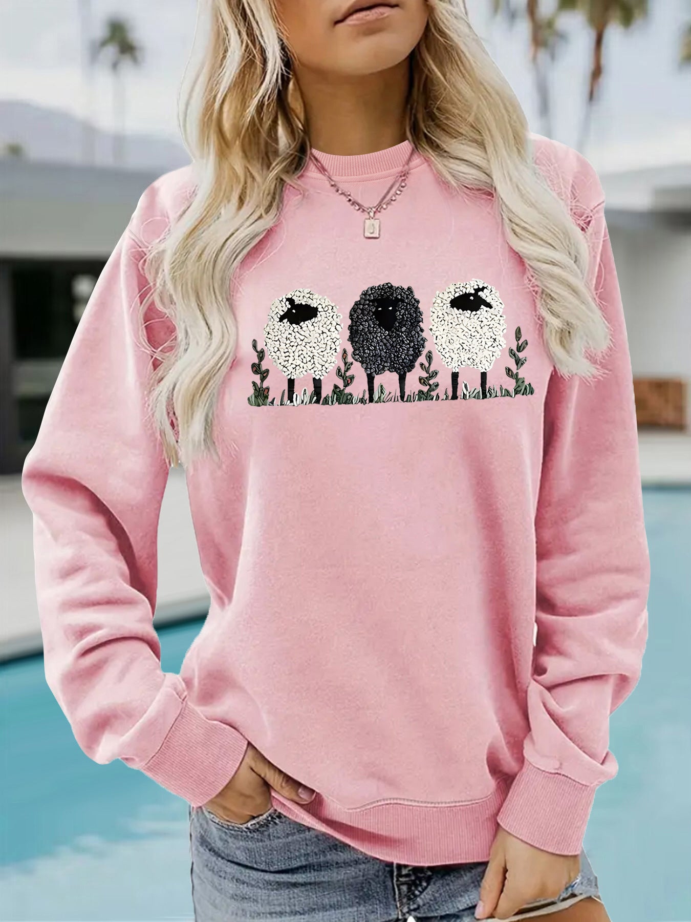 LuxeEase Printed Cashmere Pullover