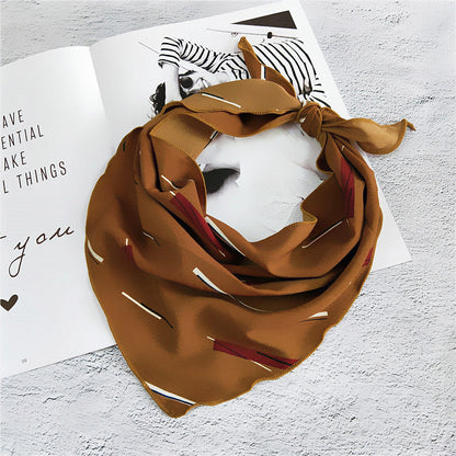 Decorative Printed Triangle Small Silk Scarf