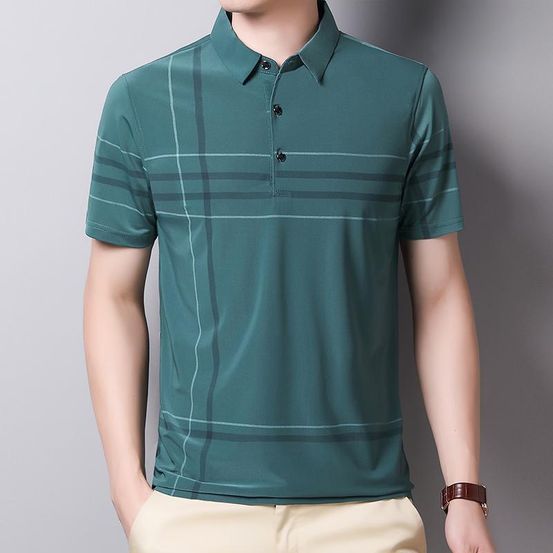 Business Casual Lapel Ice Silk T-shirt