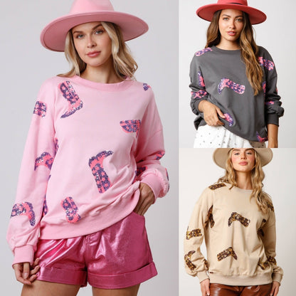 HeartGlow Sequined Sweater