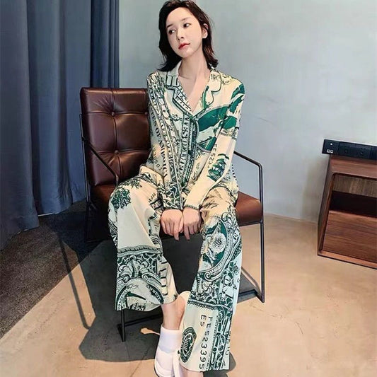 Women's High-end Ice Silk Pajama Set