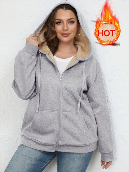 PlushEase Zipper Hoodie Coat