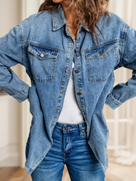 EdgeLoom Raw-Hem Denim Shirt