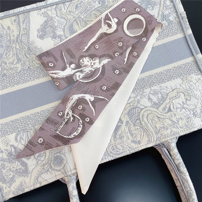 26 Letters Retro Ethnic Bag Silk Scarf