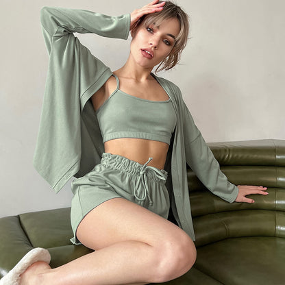Underwear Wrap Chest Three Piece Shorts Ice Silk