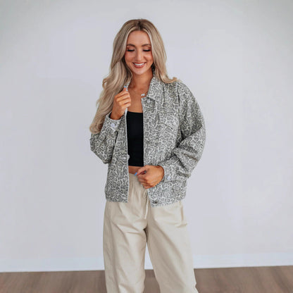 Urban Edge Printed Denim Jacket