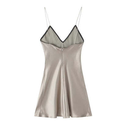 Women's European And American Style Silk Satin Texture Dress