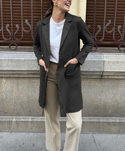 Velour Grace Suit Collar Trench