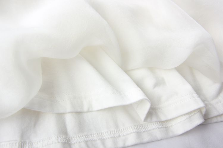 Slim Fitting White Silk Long Dress
