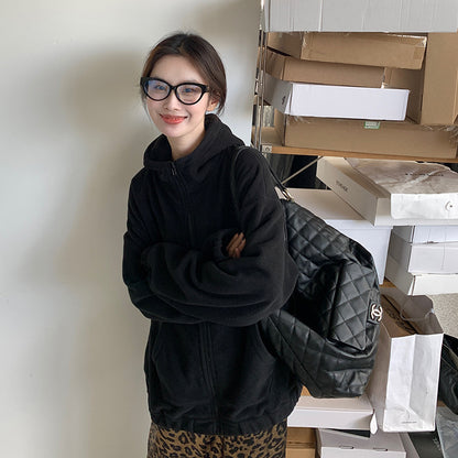EmbroiWarm Hooded Fleece Coat