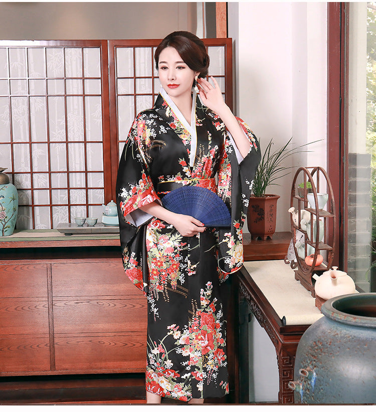 New Summer Silk Cherry Blossom Nightdress Home Wear