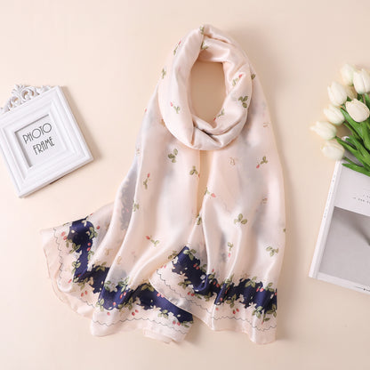 Women's Fashion Simulation Silk Sunscreen Beach Towel