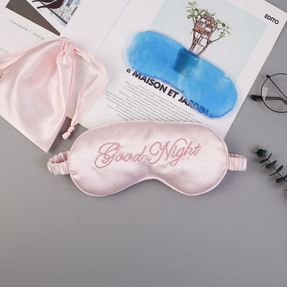 Simple Double-sided Real Silk Eye Mask Sleep Shading Unisex Student