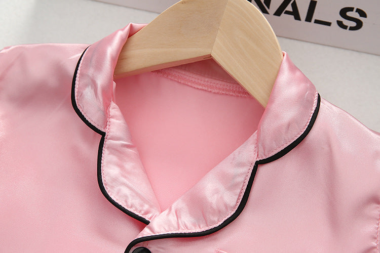 Children's Pajamas Set Summer Ice Silk Thin