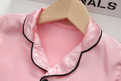 Children's Pajamas Set Summer Ice Silk Thin