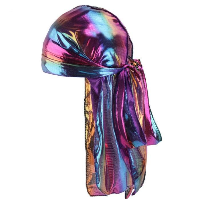 Laser simulation silk long tail pirate hat